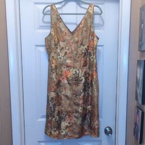 Sigrid Olsen Earthy Tones V-Neck Dress